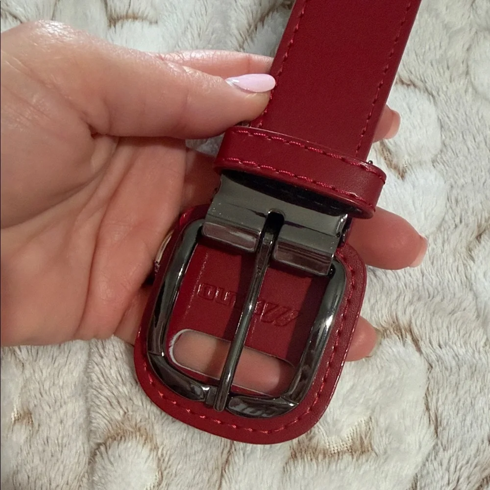 #10 NWT Mizuno unisex Youth Red Leather Belt softball baseball 31 inch